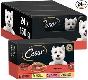 Cesar Comida Húmeda para Perros Senior, Selección Carnes Mixtas, Multipack 