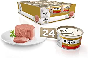 Purina Gourmet Gold Mousse, Comida Húmeda para Gato con Buey